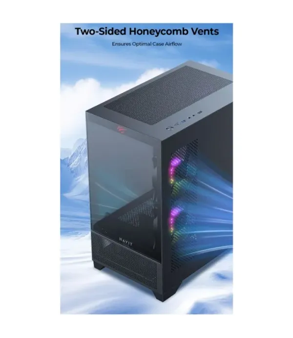 كيس حاسوب كيمنك هافيت CF923 RGB زجاج جانبي