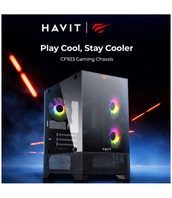 كيس حاسوب كيمنك هافيت CF923 RGB زجاج جانبي