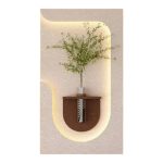 ديكور جداري بإضاءة led وفازة زجاجية wall decoration with led light & glass vase