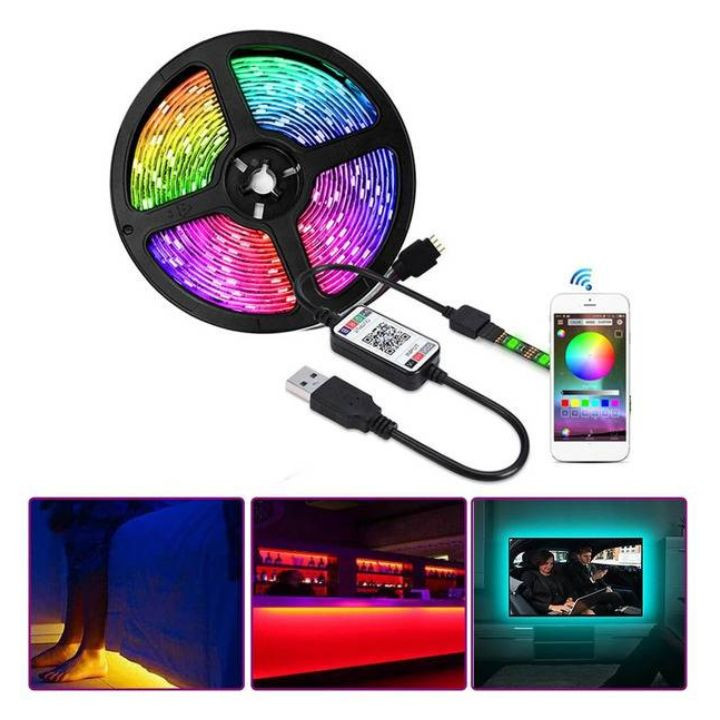 شريط إضاءة led ذكي 5 متر بتحكم عبر البلوتوث والتطبيق – xtrike me xtrike me 5m rgb led strip (ht 5050 b5) usb bt app control