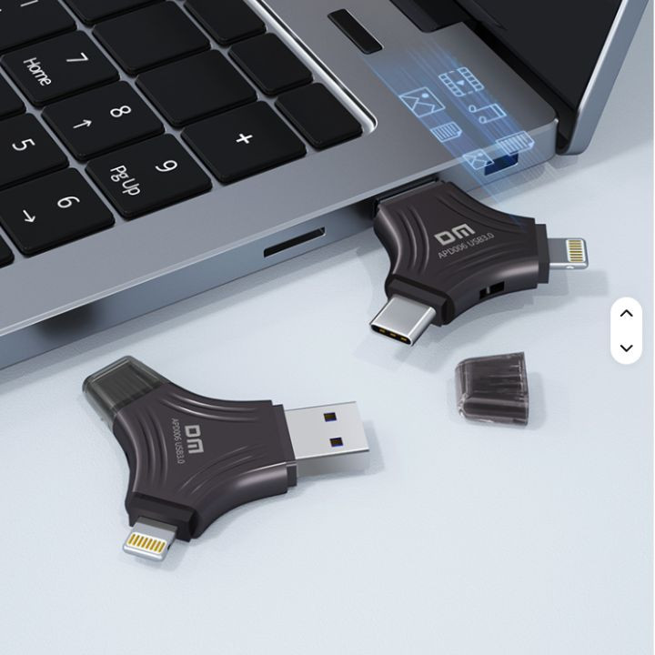 فلاشة ثلاثية المنافذ dm – 128gb dm apd006 3 in 1 flash drive 128gb (usb 3.0 type c lightning) فلاشة ثلاثية المنافذ dm – 128gb dm apd006 3 in 1 flash drive 128gb (usb 3.0 type c lightning)
