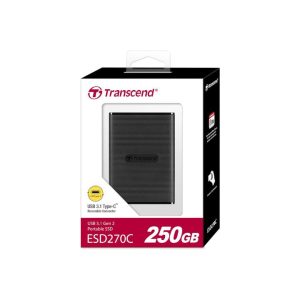 قرص تخزين خارجي ترانسيند ESD270C محمول نوع SSD بسعة 250 جيجابايت Transcend ESD270C Portable SSD 250GB