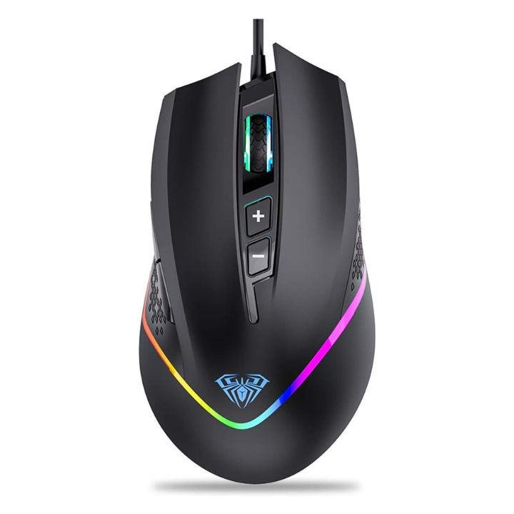 ماوس ألعاب سلكي أولا f805 بإضاءة rgb وأزرار جانبية قابلة للبرمجة aula f805 rgb wired gaming mouse with side buttons (black) ماوس ألعاب سلكي أولا f805 بإضاءة rgb وأزرار جانبية قابلة للبرمجة aula f805 rgb wired gaming mouse with side buttons (black)