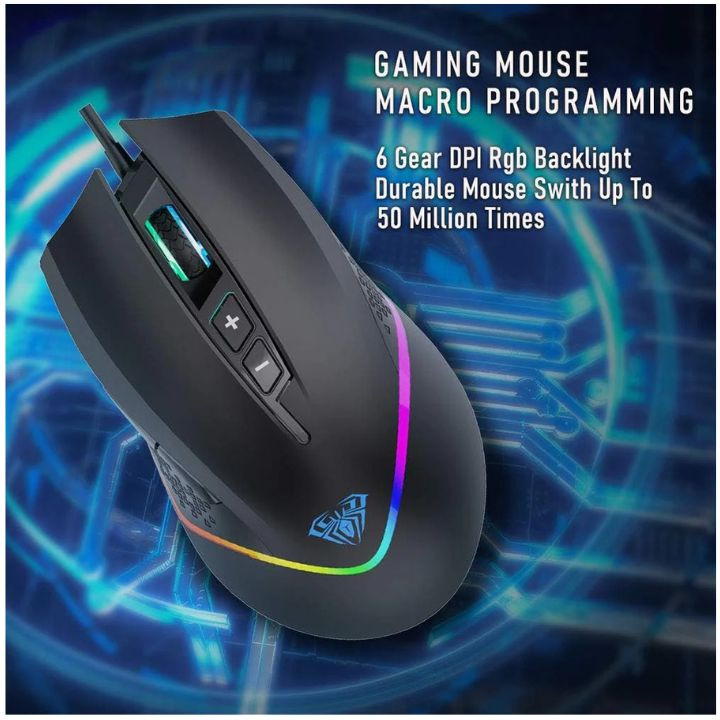 ماوس ألعاب سلكي أولا f805 بإضاءة rgb وأزرار جانبية قابلة للبرمجة aula f805 rgb wired gaming mouse with side buttons (black) ماوس ألعاب سلكي أولا f805 بإضاءة rgb وأزرار جانبية قابلة للبرمجة aula f805 rgb wired gaming mouse with side buttons (black)