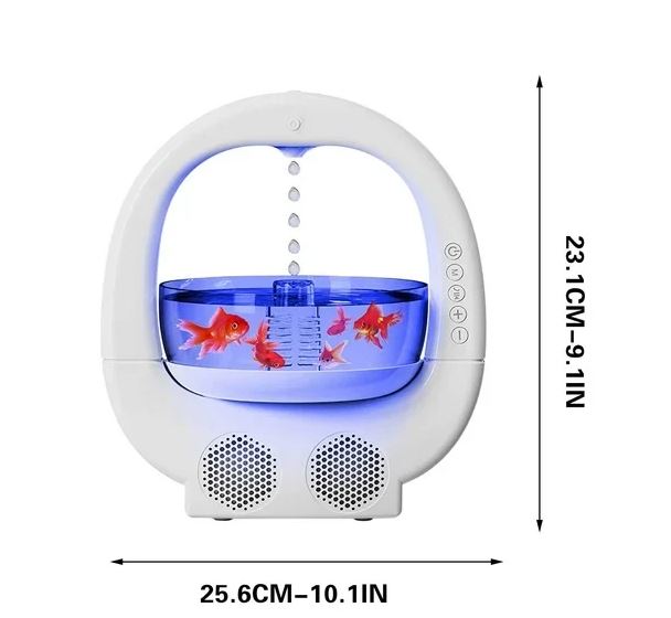 مرطب هواء ومكبر صوت بلوتوث مع حوض أسماك وإضاءة ملونة humidifier speaker مرطب هواء ومكبر صوت بلوتوث مع حوض أسماك وإضاءة ملونة humidifier speaker