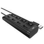 موزع usb رباعي المنافذ مع مفاتيح تحكم فردية usb 4 port hub with individual power switches