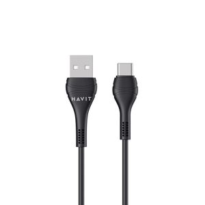 havit usb to type c pvc striped charging cable كيبل شحن usb الى type c
