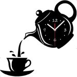 ساعة حائط ديكور بشكل إبريق الشاي مع فنجان teapot & cup wall clock