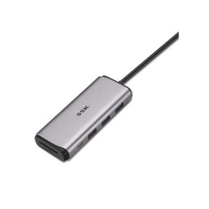 موزع هاب 7 منافذ sc201 usb c hub 7 in 1 type c multiport adapter