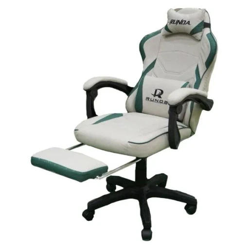 كرسي runda 6065 gaming chair (gray, green) كرسي runda 6065 gaming chair (gray, green)