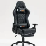 كرسي beta racing gaming chair black with footrest