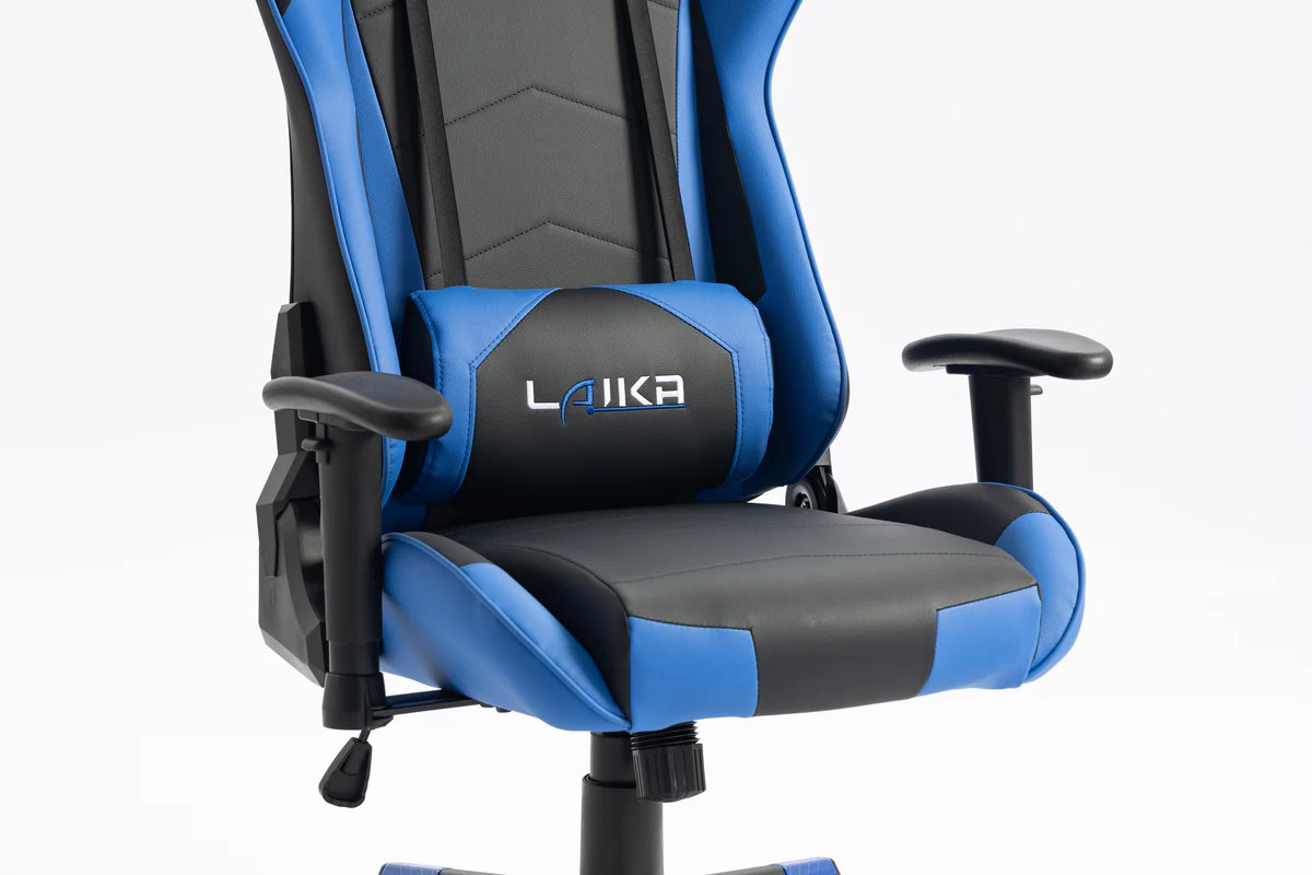 كرسي gaming chair lk 2171 black blue with headrest كرسي gaming chair lk 2171 black blue with headrest