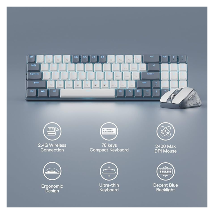 كيبورد wireless mechanical mouse set كيبورد wireless mechanical mouse set