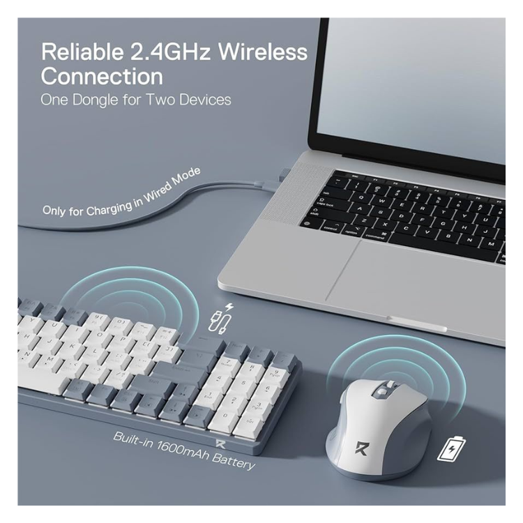 كيبورد wireless mechanical mouse set كيبورد wireless mechanical mouse set