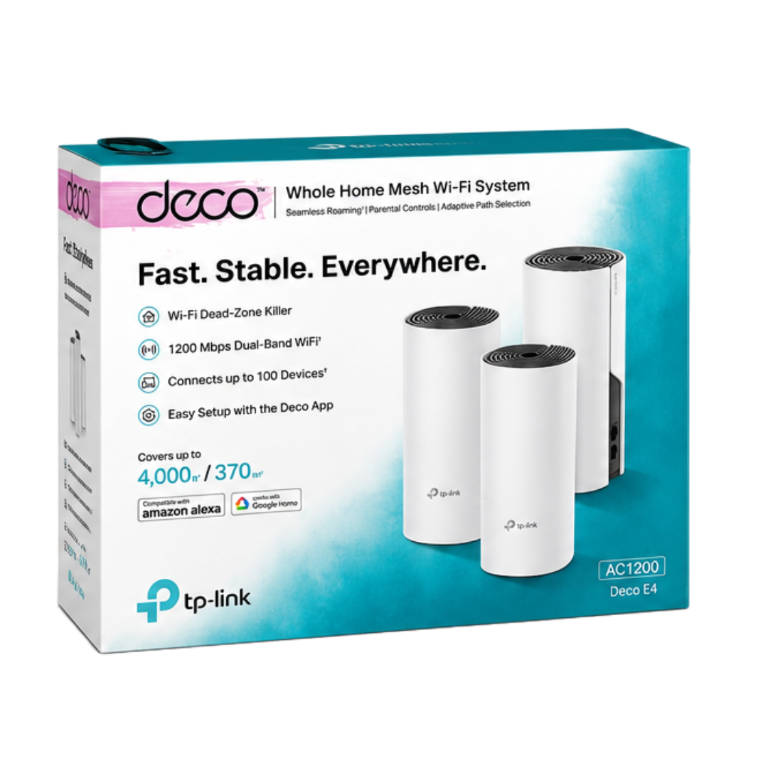 tp link deco e4 ac1200 whole home mesh wi fi system (3 pack) tp link deco e4 ac1200 whole home mesh wi fi system (3 pack)
