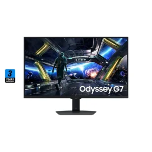 شاشة samsung odyssey g7 ls32dg702 مقاس 32 بوصة بدقة 4k (3840 × 2160) وتردد 144 هرتز ووقت استجابة 1 مللي ثانية وشاشة ips مسطحة