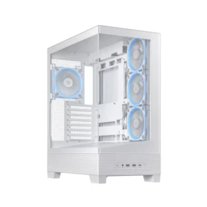 asus a31 plus case صندوق حاسوب أربع مراوح argb، لون أبيض