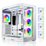 jungle leopard as 01t mid tower atx gaming case (4 pre installed argb fans) – white