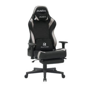 كرسي ألعاب روندا rd 1009 مع مسند للأرجل (أسود + رمادي)gaming chair runda rd 1009 black+grey (with footrest)